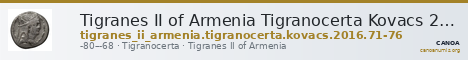 Tigranes II of Armenia Tigranocerta Kovacs 2016 71-76 — CANOA