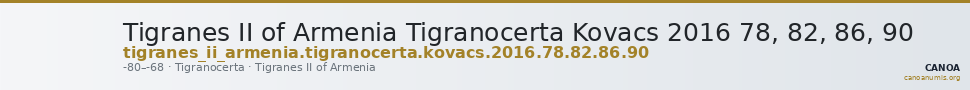 Tigranes II of Armenia Tigranocerta Kovacs 2016 78, 82, 86, 90 — CANOA