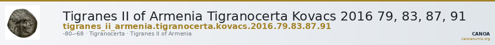 Tigranes II of Armenia Tigranocerta Kovacs 2016 79, 83, 87, 91 — CANOA