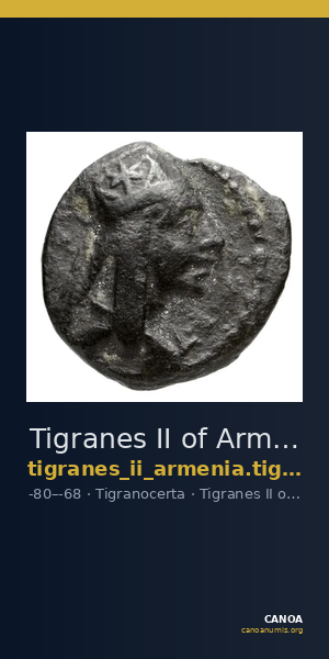 Tigranes II of Armenia Tigranocerta Kovacs 2016 80, 84, 88, 92 — CANOA