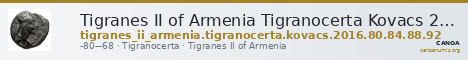 Tigranes II of Armenia Tigranocerta Kovacs 2016 80, 84, 88, 92 — CANOA