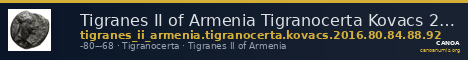 Tigranes II of Armenia Tigranocerta Kovacs 2016 80, 84, 88, 92 — CANOA