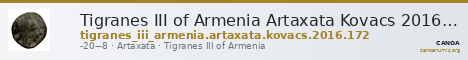 Tigranes III of Armenia Artaxata Kovacs 2016 172 — CANOA