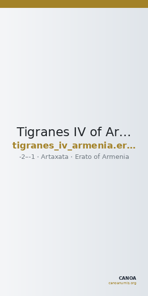 Tigranes IV of Armenia Artaxata Kovacs 2016 178 — CANOA
