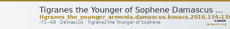 Tigranes the Younger of Sophene Damascus Kovacs 2016 134-136 — CANOA