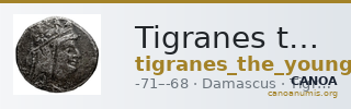 Tigranes the Younger of Sophene Damascus Kovacs 2016 134-6 — CANOA