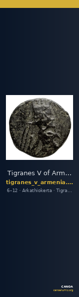 Tigranes V of Armenia Arkathiokerta Kovacs 2016 184-185 — CANOA