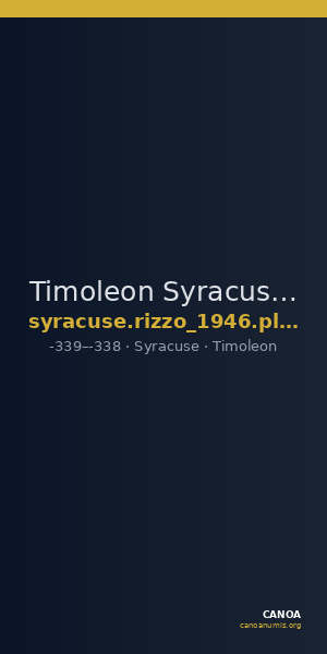 Timoleon Syracuse Rizzo 1946 pl_LVIII_2 — CANOA