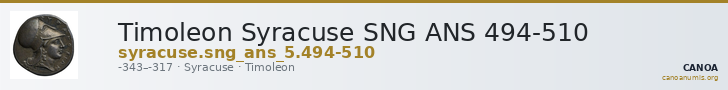 Timoleon Syracuse SNG ANS 494-510 — CANOA