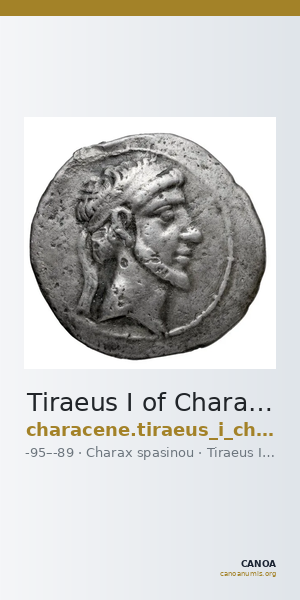 Tiraeus I of Characene Charax Spasinou BMC Characene pl. 54, 3 — CANOA