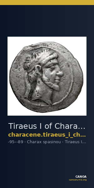 Tiraeus I of Characene Charax Spasinou BMC Characene pl. 54, 3 — CANOA
