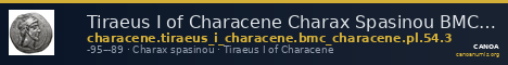 Tiraeus I of Characene Charax Spasinou BMC Characene pl. 54, 3 — CANOA