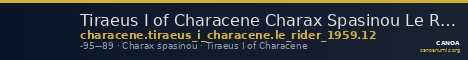 Tiraeus I of Characene Charax Spasinou Le Rider 1959 12 — CANOA