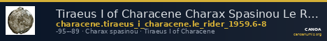 Tiraeus I of Characene Charax Spasinou Le Rider 1959 6-8 — CANOA