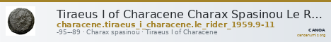 Tiraeus I of Characene Charax Spasinou Le Rider 1959 9-11 — CANOA