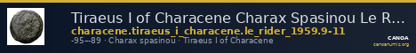 Tiraeus I of Characene Charax Spasinou Le Rider 1959 9-11 — CANOA