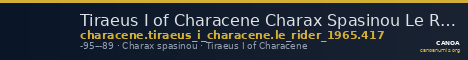 Tiraeus I of Characene Charax Spasinou Le Rider 1965 417 — CANOA
