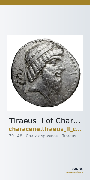 Tiraeus II of Characene Charax Spasinou BMC Characene pl. 43, 2 — CANOA