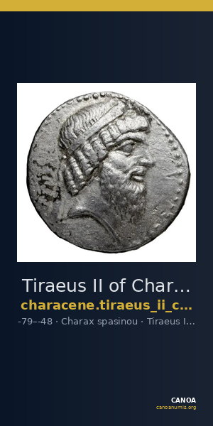 Tiraeus II of Characene Charax Spasinou BMC Characene pl. 43, 2 — CANOA