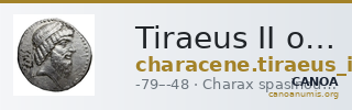 Tiraeus II of Characene Charax Spasinou BMC Characene pl. 43, 2 — CANOA