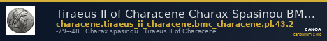 Tiraeus II of Characene Charax Spasinou BMC Characene pl. 43, 2 — CANOA