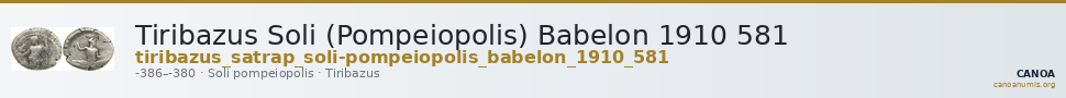 Tiribazus Soli (Pompeiopolis) Babelon 1910 581 — CANOA