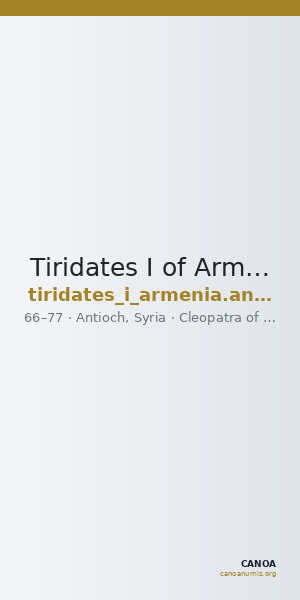 Tiridates I of Armenia Antioch, Syria Kovacs 2016 195 — CANOA