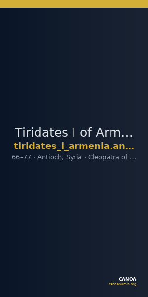 Tiridates I of Armenia Antioch, Syria Kovacs 2016 195 — CANOA