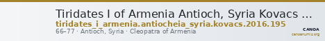Tiridates I of Armenia Antioch, Syria Kovacs 2016 195 — CANOA