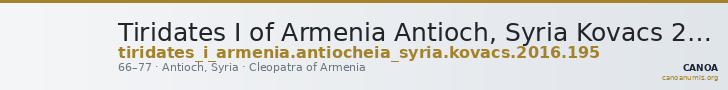 Tiridates I of Armenia Antioch, Syria Kovacs 2016 195 — CANOA