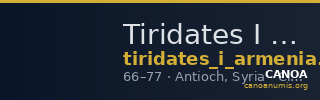 Tiridates I of Armenia Antioch, Syria Kovacs 2016 199 — CANOA