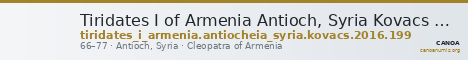 Tiridates I of Armenia Antioch, Syria Kovacs 2016 199 — CANOA