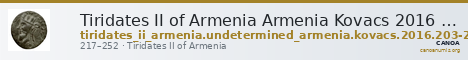 Tiridates II of Armenia Armenia Kovacs 2016 203-205 — CANOA