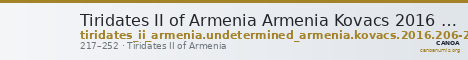 Tiridates II of Armenia Armenia Kovacs 2016 206-207 — CANOA