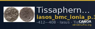 Tissaphernes Iasos BMC Ionia p. 325, no. 13 — CANOA