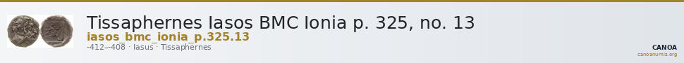Tissaphernes Iasos BMC Ionia p. 325, no. 13 — CANOA