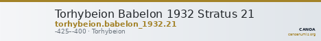 Torhybeion Babelon 1932 Stratus 21 — CANOA