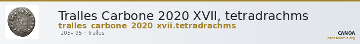 Tralles Carbone 2020 XVII, tetradrachms — CANOA
