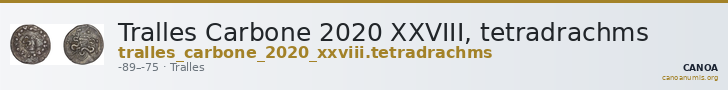 Tralles Carbone 2020 XXVIII, tetradrachms — CANOA