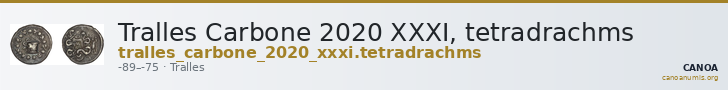 Tralles Carbone 2020 XXXI, tetradrachms — CANOA