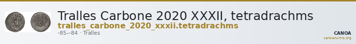 Tralles Carbone 2020 XXXII, tetradrachms — CANOA