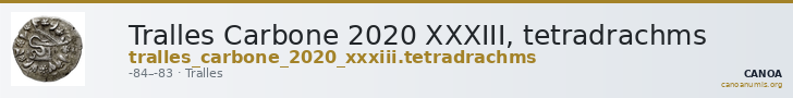 Tralles Carbone 2020 XXXIII, tetradrachms — CANOA