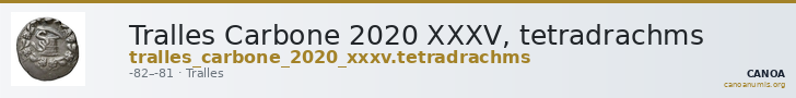 Tralles Carbone 2020 XXXV, tetradrachms — CANOA