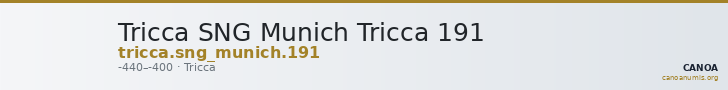 Tricca SNG Munich Tricca 191 — CANOA