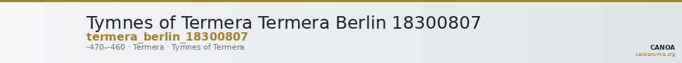 Tymnes of Termera Termera Berlin 18300807 — CANOA