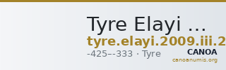 Tyre Elayi 2009 III.2.1 — CANOA