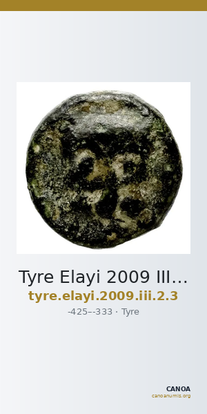 Tyre Elayi 2009 III.2.3 — CANOA