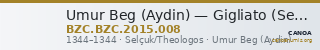 Umur Beg (Aydin) — Gigliato (Selçuk/Theologos, 1344) — CANOA