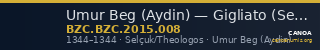Umur Beg (Aydin) — Gigliato (Selçuk/Theologos, 1344) — CANOA