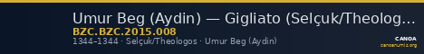 Umur Beg (Aydin) — Gigliato (Selçuk/Theologos, 1344) — CANOA